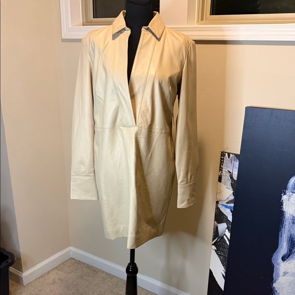Cream Women's equipment Leather Dress